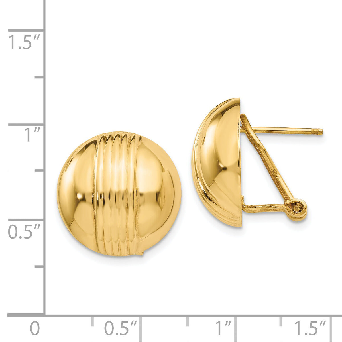 14k Omega Post Earrings-H966