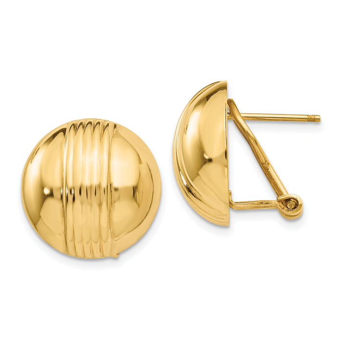 14k Omega Post Earrings-H966