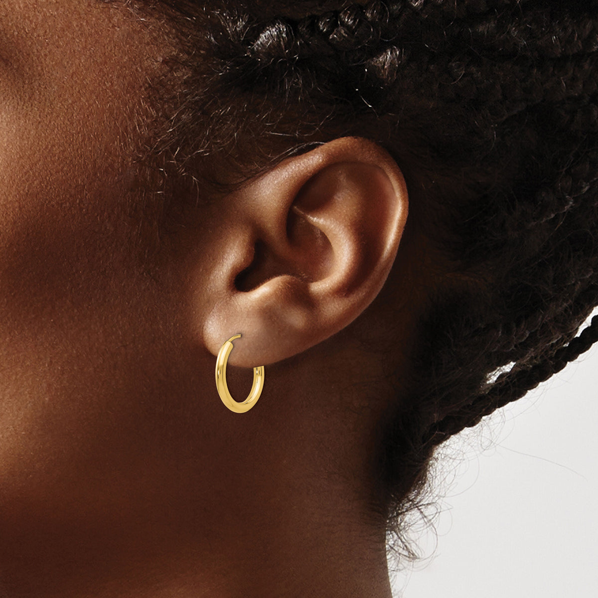 14k Polished Round Endless 2mm Hoop Earrings-H977