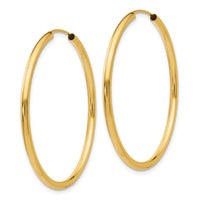 14k Polished Round Endless 2mm Hoop Earrings-H983