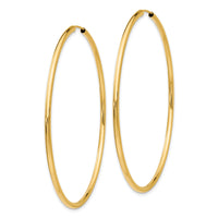 14k Polished Round Endless 2mm Hoop Earrings-H987