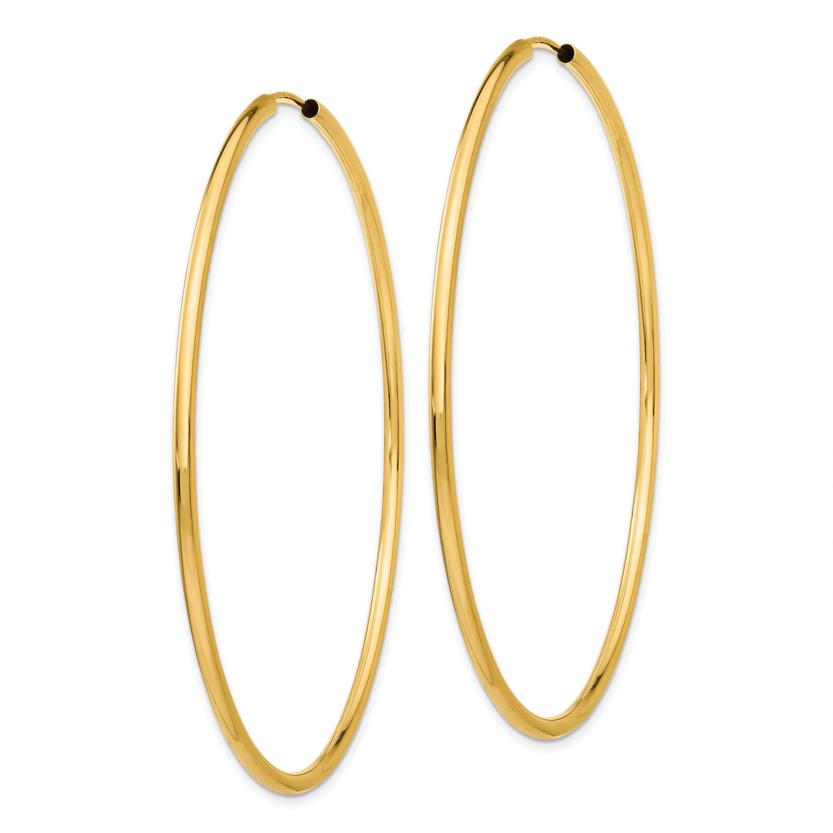 14k Polished Round Endless 2mm Hoop Earrings-H988