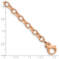 14k Rose Gold 5.0mm Fancy Link w/ Ridged Edges Bracelet-HL319-8.5