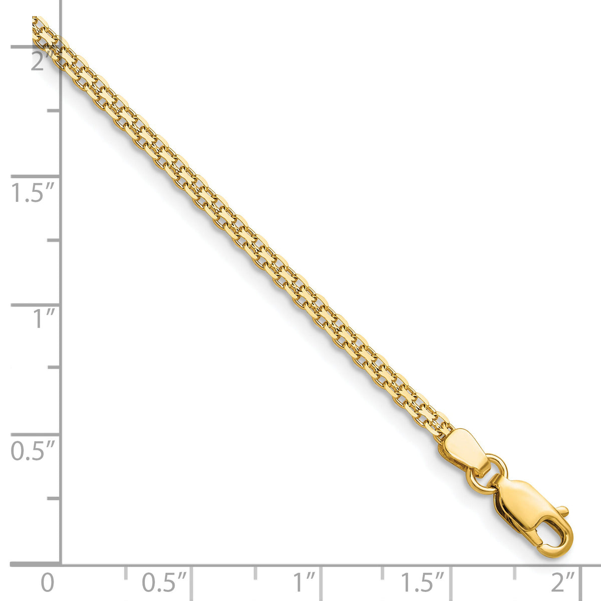 14k 2.2mm Lightweight Flat Bismark Chain-HLF20-8