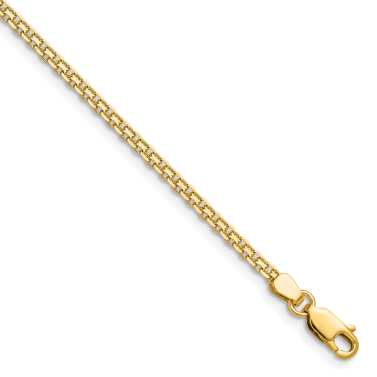 14k 2.2mm Lightweight Flat Bismark Chain-HLF20-7