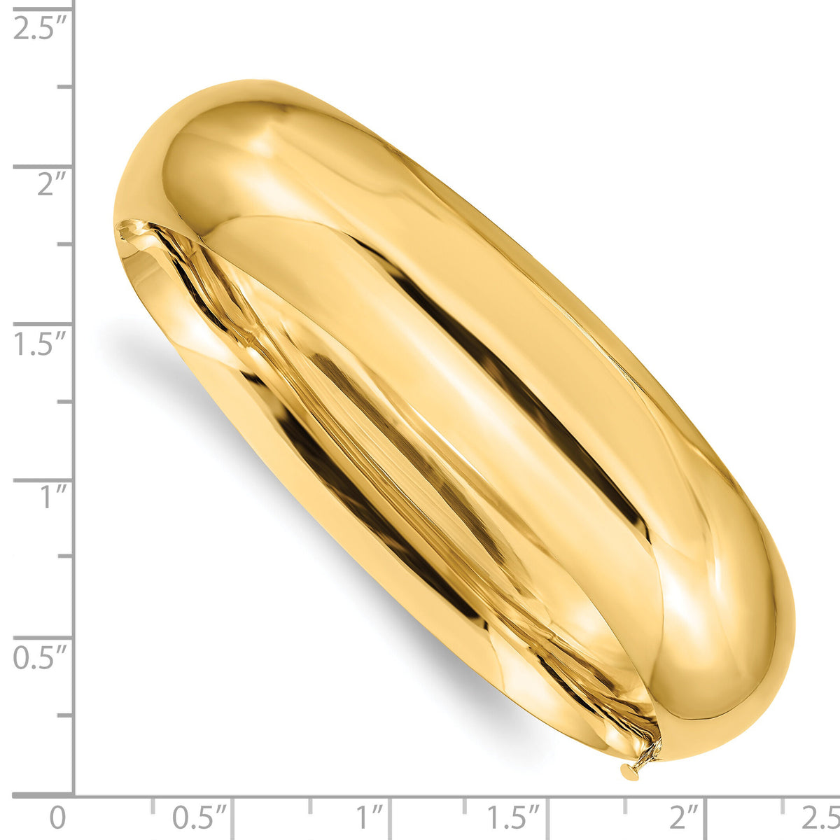 14k 11/16 Oversize High Polished Hinged Bangle Bracelet-HP11/16O