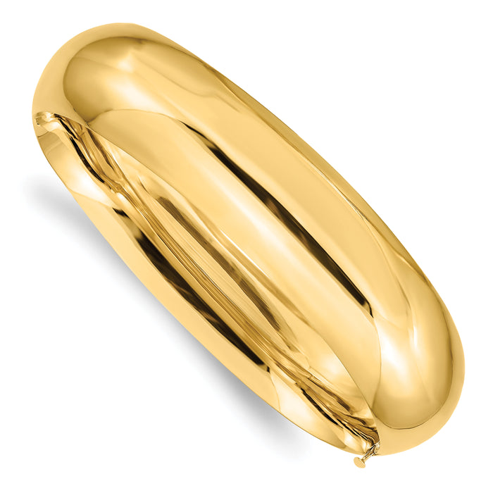 14k 11/16 Oversize High Polished Hinged Bangle Bracelet-HP11/16O