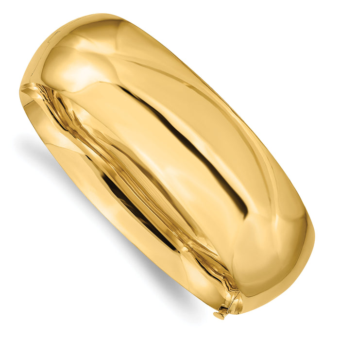14k 13/16 High Polished Hinged Bangle Bracelet-HP13/16