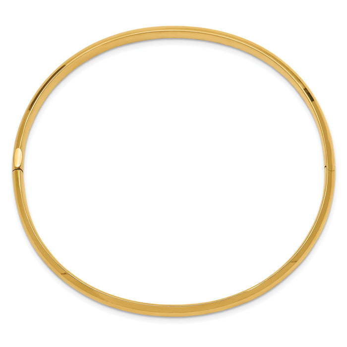 14k 3/16 High Polished Hinged Bangle Bracelet-HP3/16