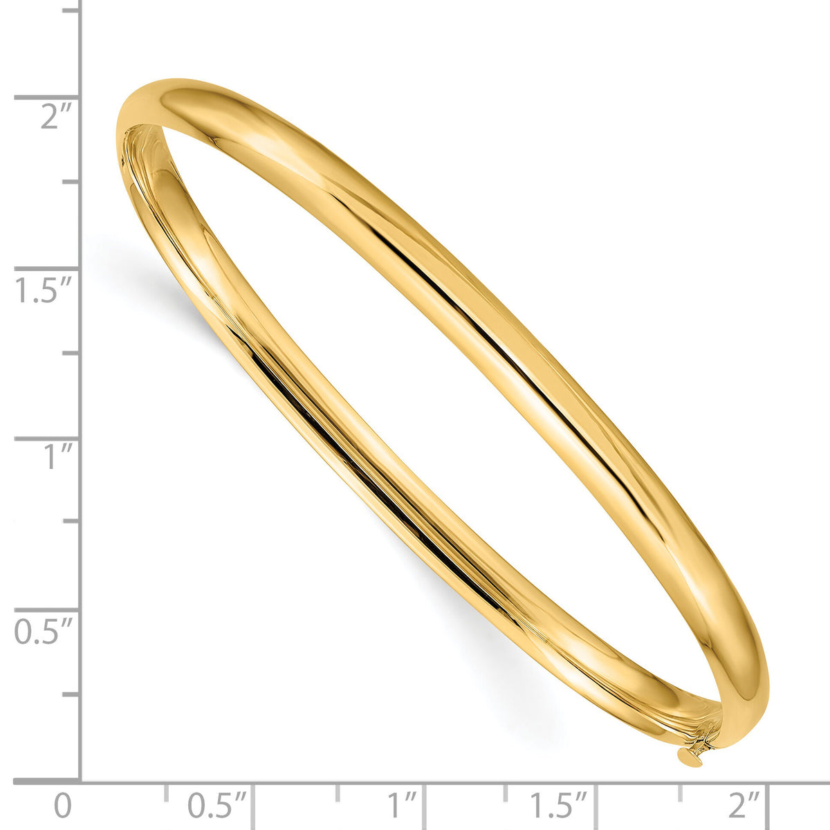 14k 3/16 Oversize High Polished Hinged Bangle Bracelet-HP3/16O