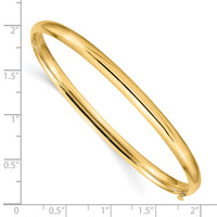 14k 3/16 Oversize High Polished Hinged Bangle Bracelet-HP3/16O