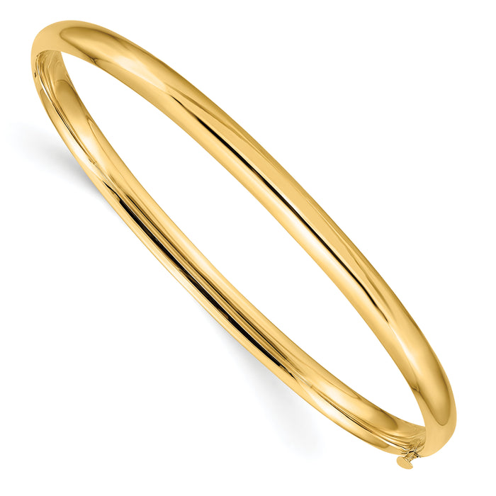 14k 3/16 Oversize High Polished Hinged Bangle Bracelet-HP3/16O