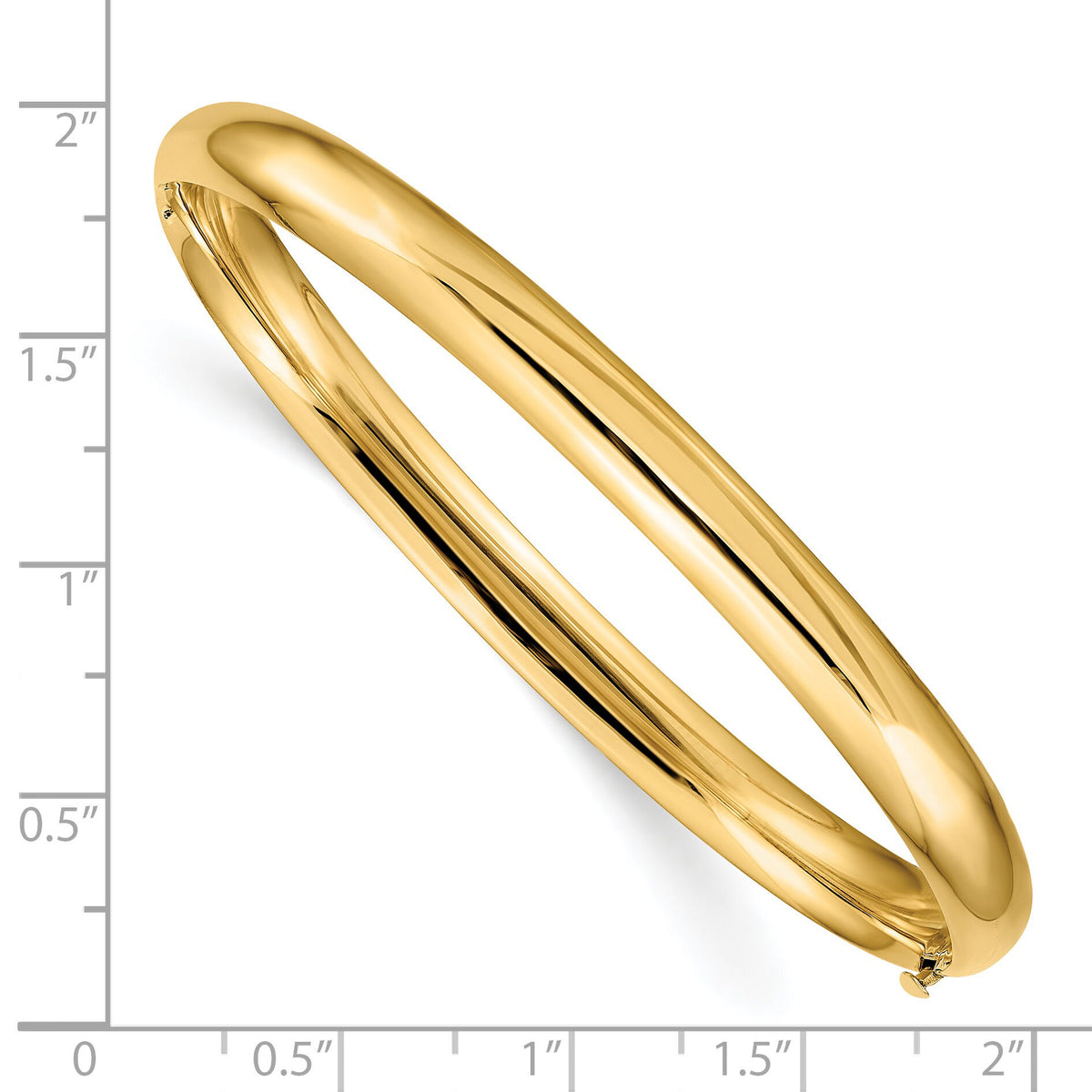 14k 4/16 High Polished Hinged Bangle Bracelet-HP4/16