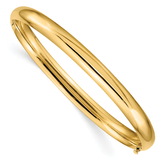 14k 4/16 Oversize High Polished Hinged Bangle Bracelet-HP4/16O