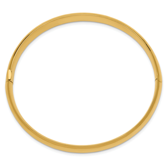 14k 5/16 High Polished Hinged Bangle Bracelet-HP5/16