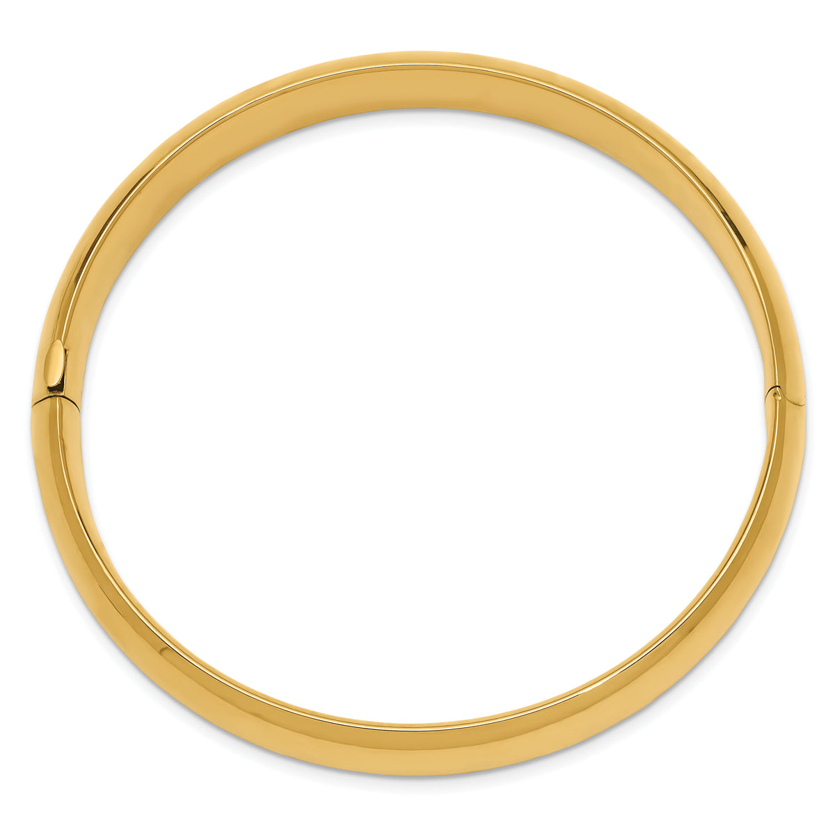 14k 7/16 High Polished Hinged Bangle Bracelet-HP7/16