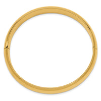 14k 7/16 High Polished Hinged Bangle Bracelet-HP7/16