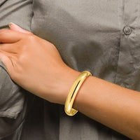 14k 7/16 High Polished Hinged Bangle Bracelet-HP7/16