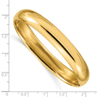 14k 7/16 Oversize High Polished Hinged Bangle Bracelet-HP7/16O