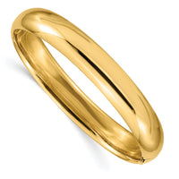 14k 7/16 High Polished Hinged Bangle Bracelet-HP7/16