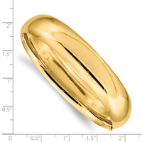 14k 9/16 High Polished Hinged Bangle Bracelet-HP9/16