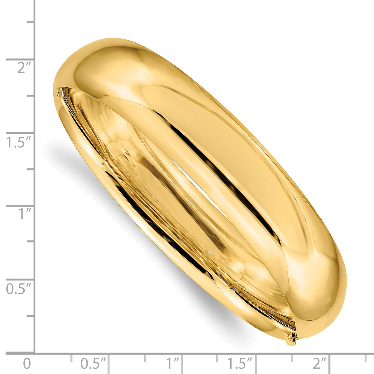 14k 9/16 Oversize High Polished Hinged Bangle Bracelet-HP9/16O