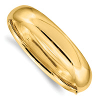 14k 9/16 Oversize High Polished Hinged Bangle Bracelet-HP9/16O