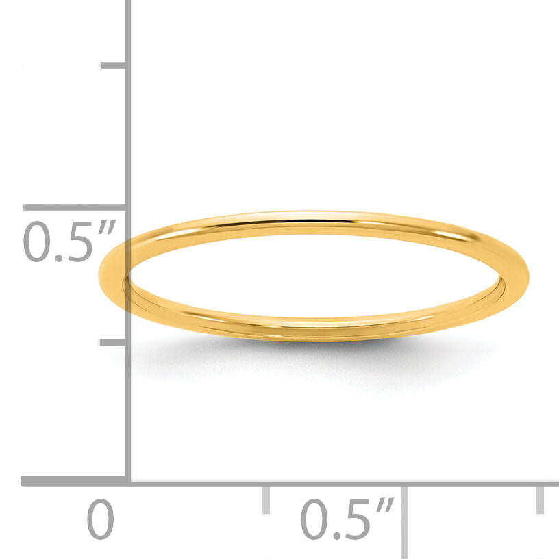 14KY 1mm Half Round Band-HR010