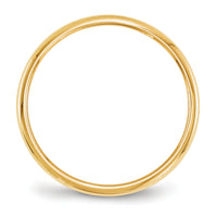 14KY 2mm Half-Round Wedding Band-HR020