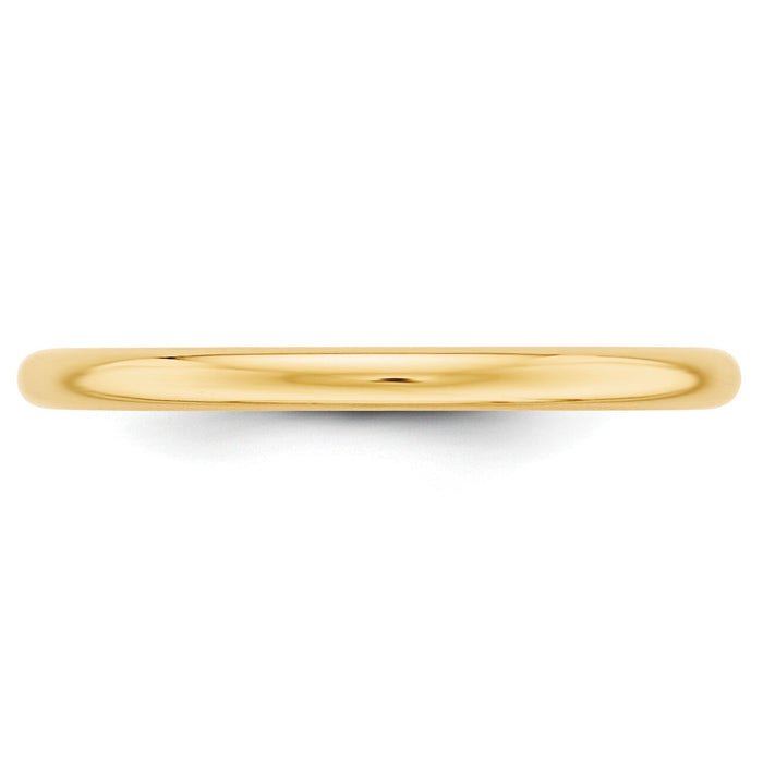 14KY 2mm Half-Round Wedding Band-HR020