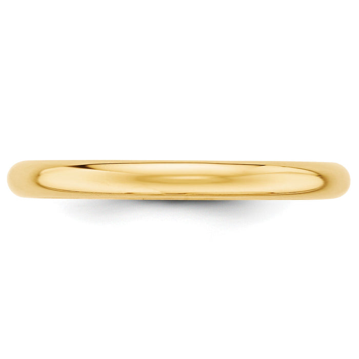 14KY 2.5mm Half Round Band-HR025
