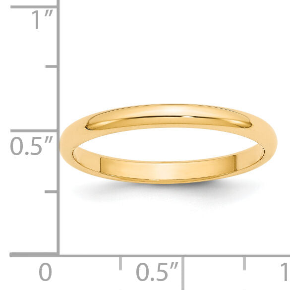 14KY 2.5mm Half Round Band-HR025