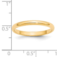 14KY 2.5mm Half Round Band-HR025