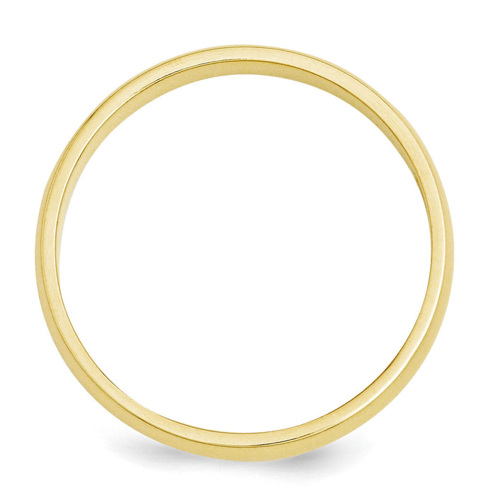 14KY 3mm Half-Round Wedding Band-HR030