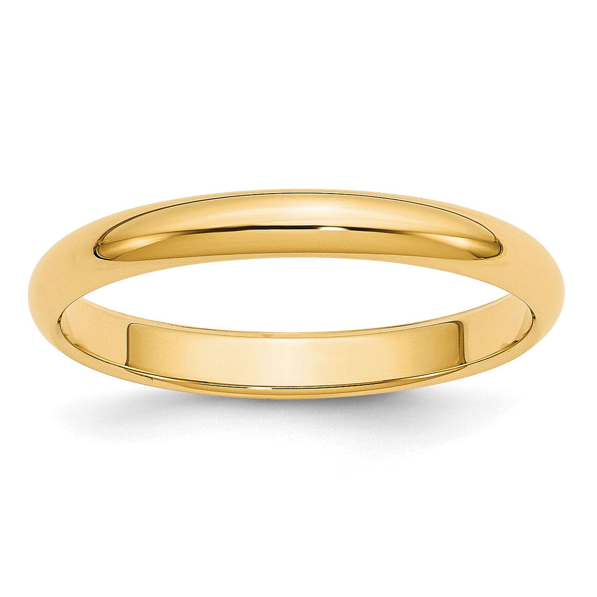 14KY 3mm Half-Round Wedding Band-HR030