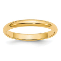 14KY 3mm Half-Round Wedding Band-HR030