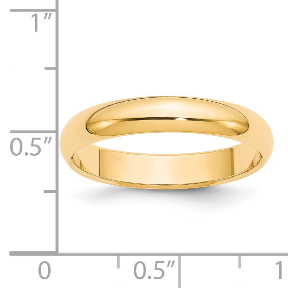 14KY 4mm Half-Round Wedding Band-HR040