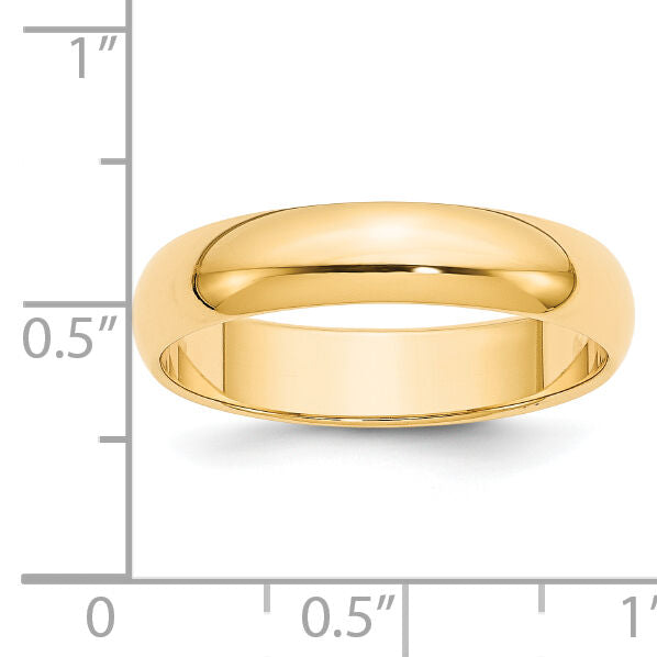 14KY 5mm Half-Round Wedding Band-HR050