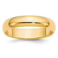 14KY 5mm Half-Round Wedding Band-HR050