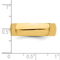 14KY 6mm Half-Round Wedding Band-HR060