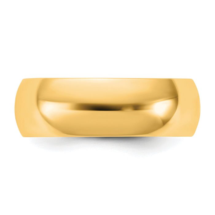 14KY 6.5mm Half Round Band-HR065