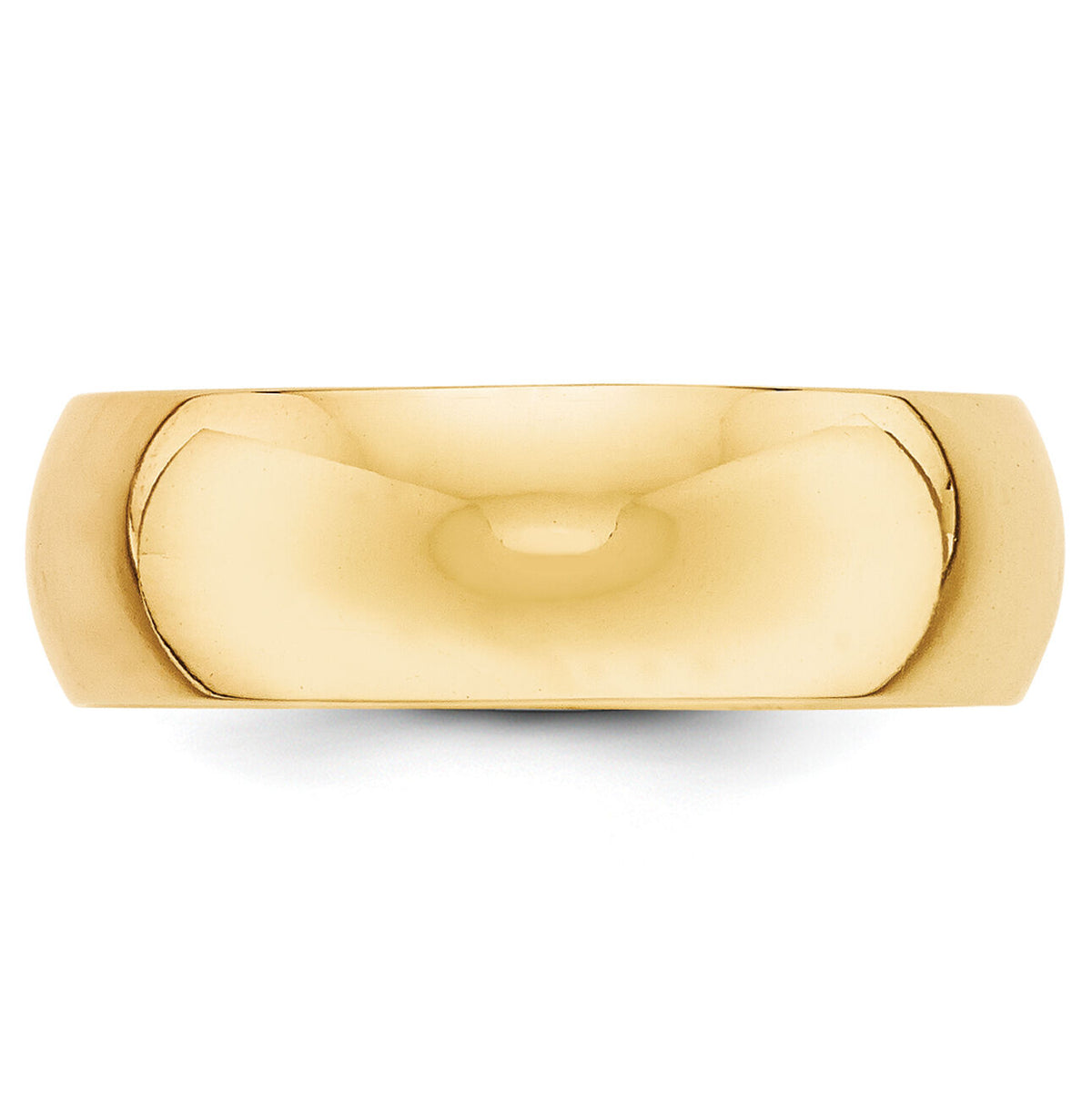 14KY 7mm Half-Round Wedding Band-HR070