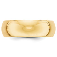 14KY 7mm Half-Round Wedding Band-HR070
