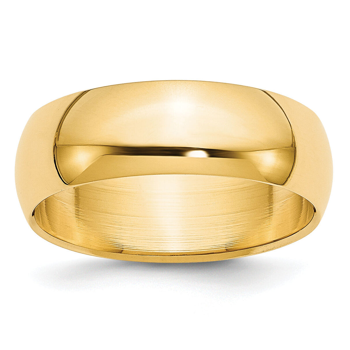 14KY 7mm Half-Round Wedding Band-HR070