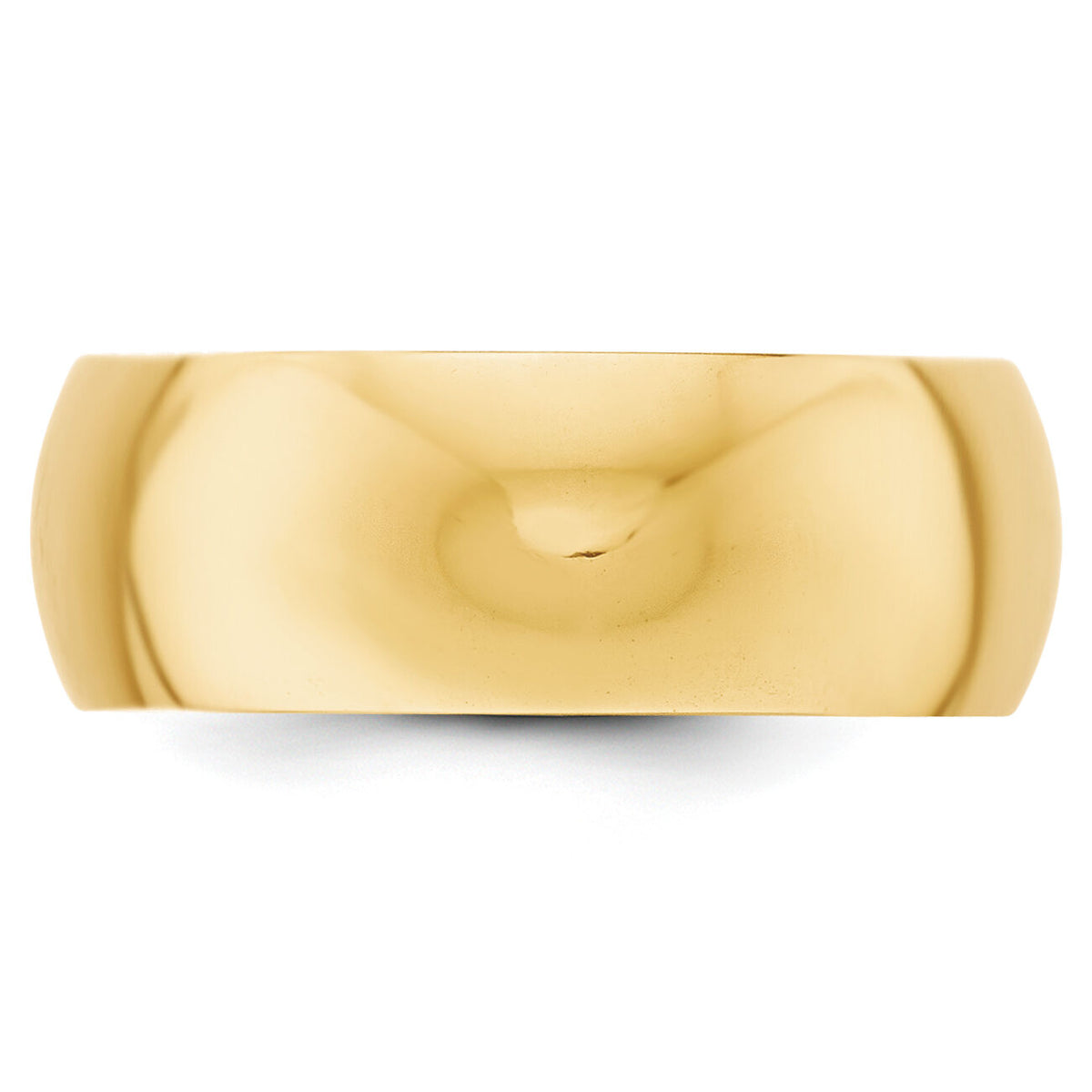 14KY 8mm Half-Round Wedding Band-HR080