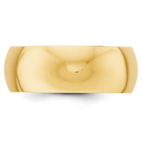 14KY 8mm Half-Round Wedding Band-HR080