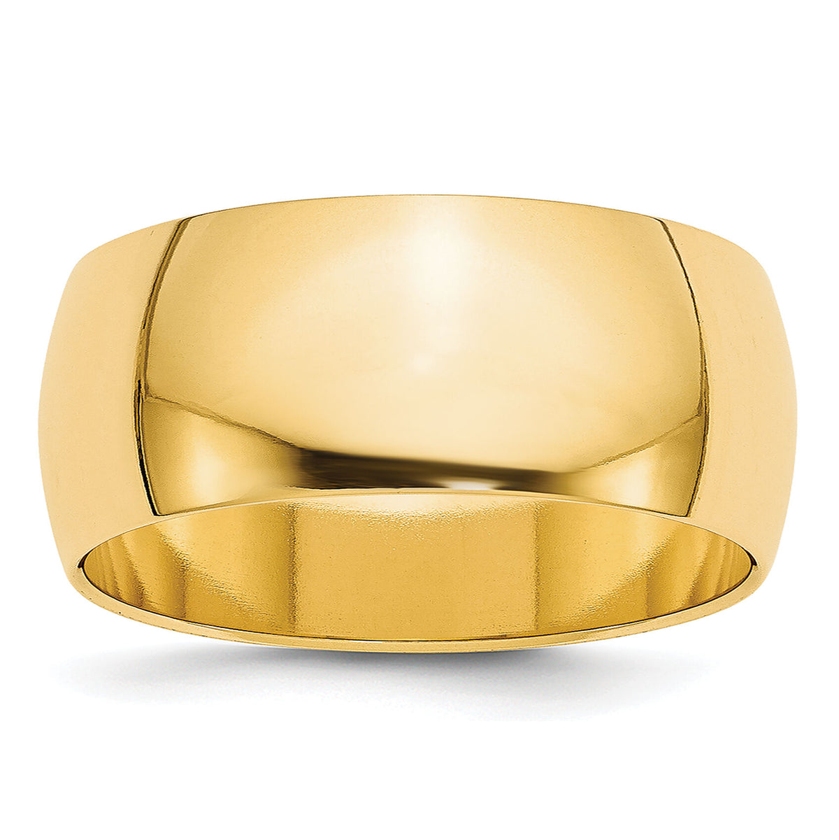 14KY 8mm Half-Round Wedding Band-HR080