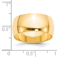 14KY 10mm Half Round Band-HR100