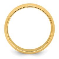 14KY 8mm Half Round with Edge Band-HRE080