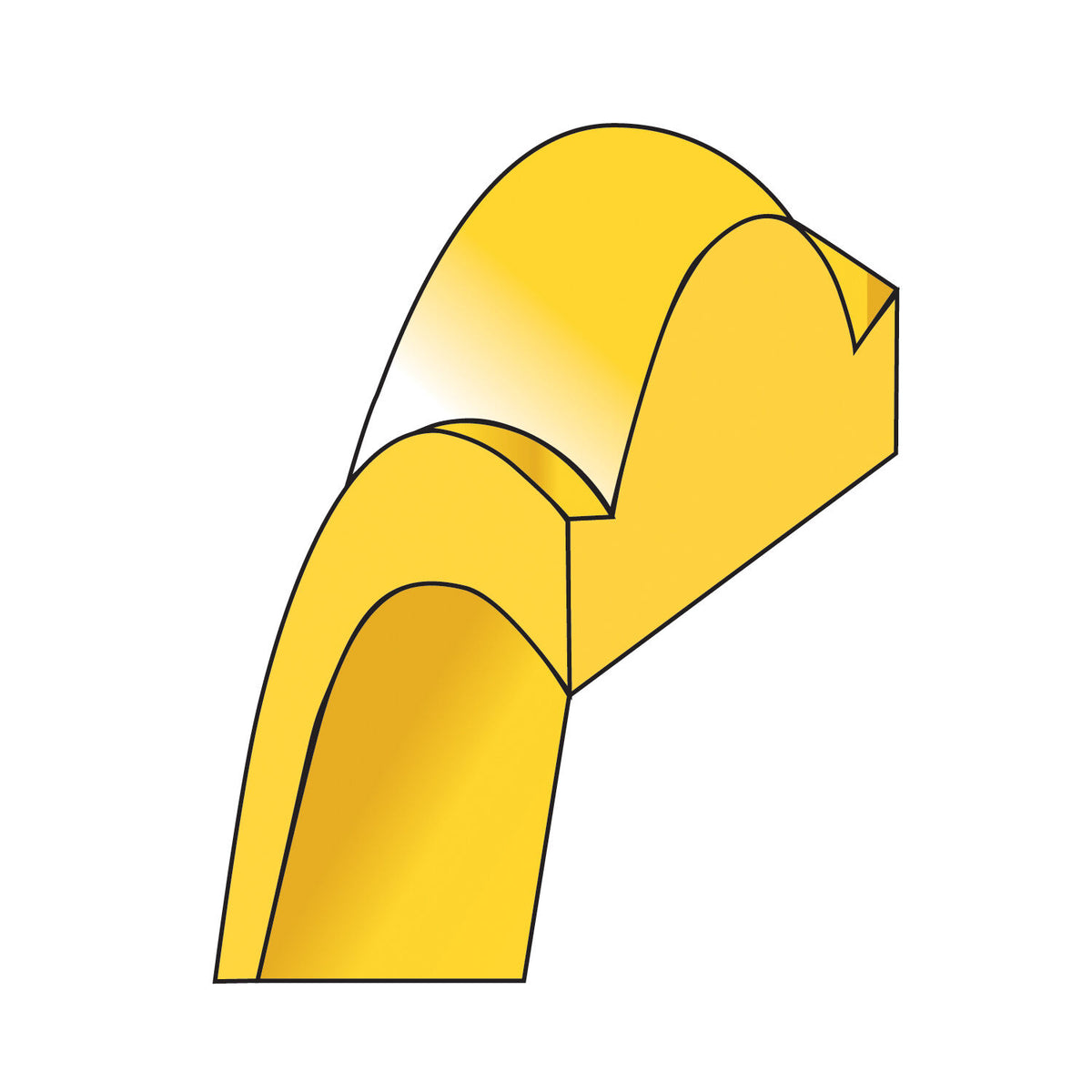 14KY 2.5mm Half Round with Edge Band-HRE025